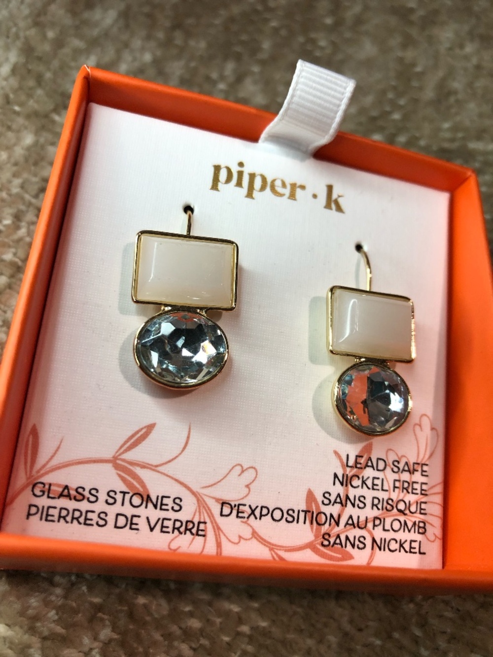 Piper k glass stones earrings